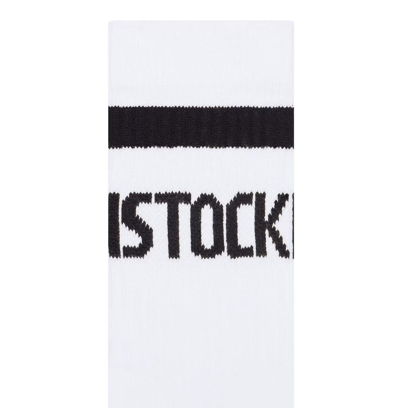 Cotton Crew Stripe Sock (White/Black) detail