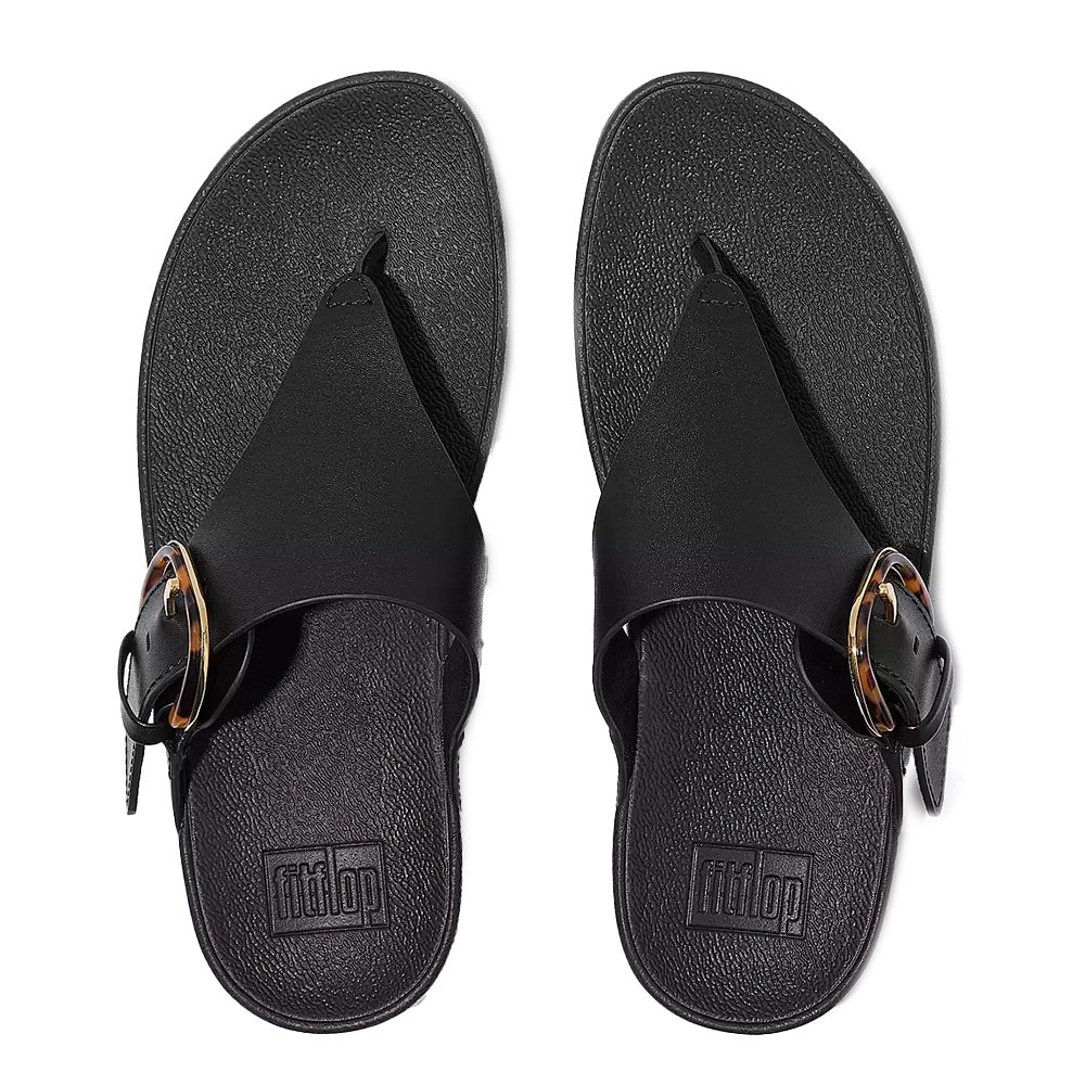 Lulu Resin Buckle Toe-Post (All Black) pair
