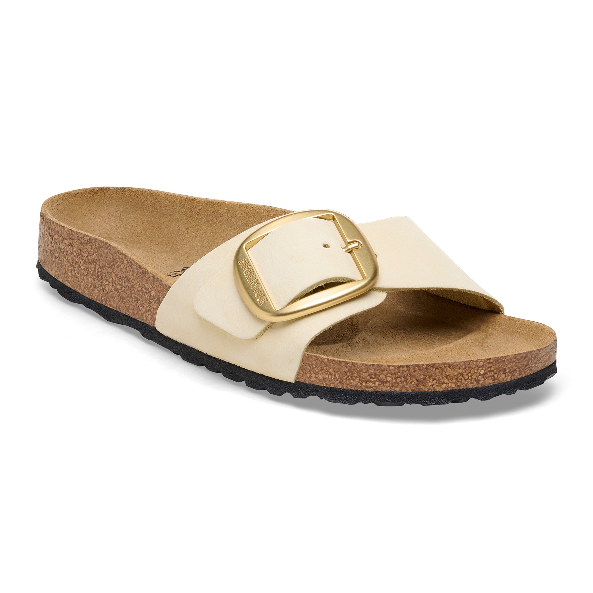 Birkenstock Big Buckle leather sandal in Ecru