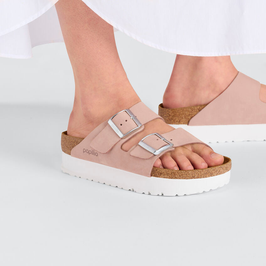 BIRKENSTOCK Arizona Platform Flex (Soft Pink Nubuck)