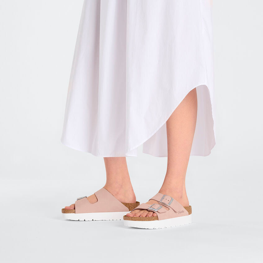 BIRKENSTOCK Arizona Platform Flex (Soft Pink Nubuck)