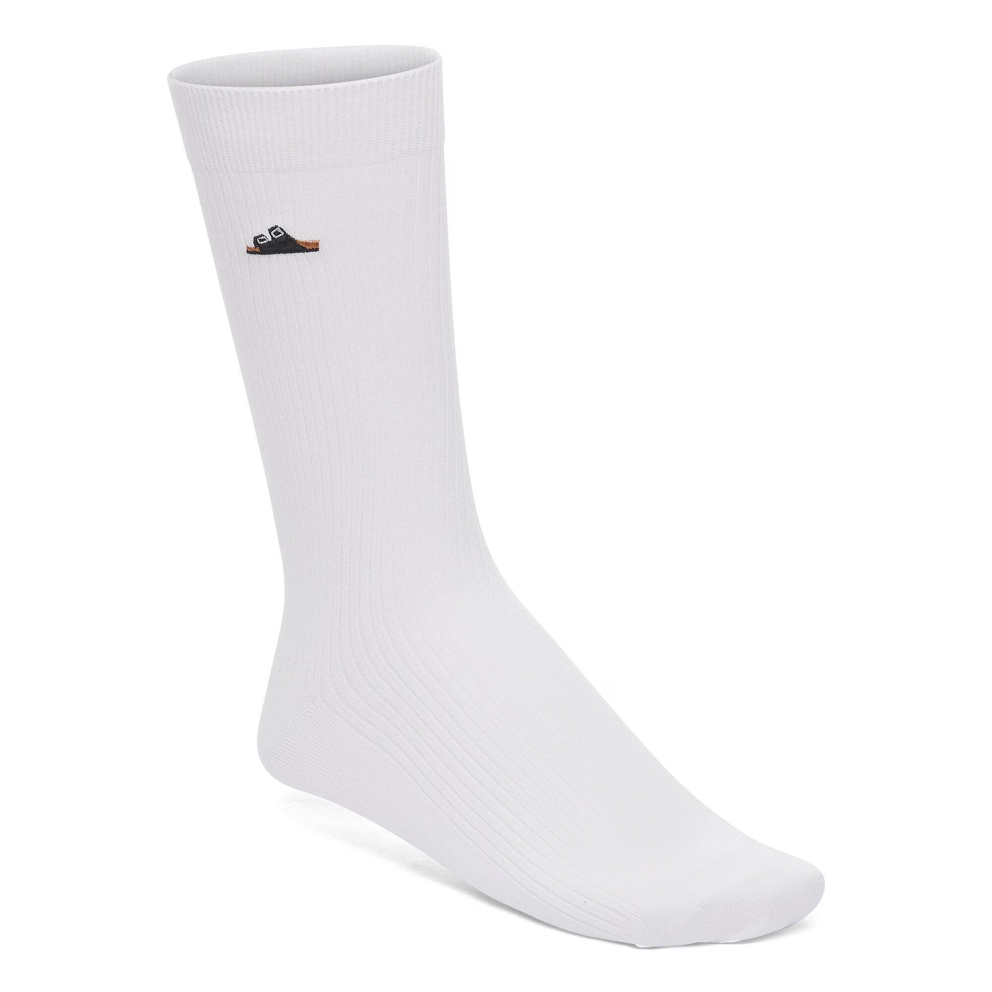 Cotton Ribbed Sock (White)