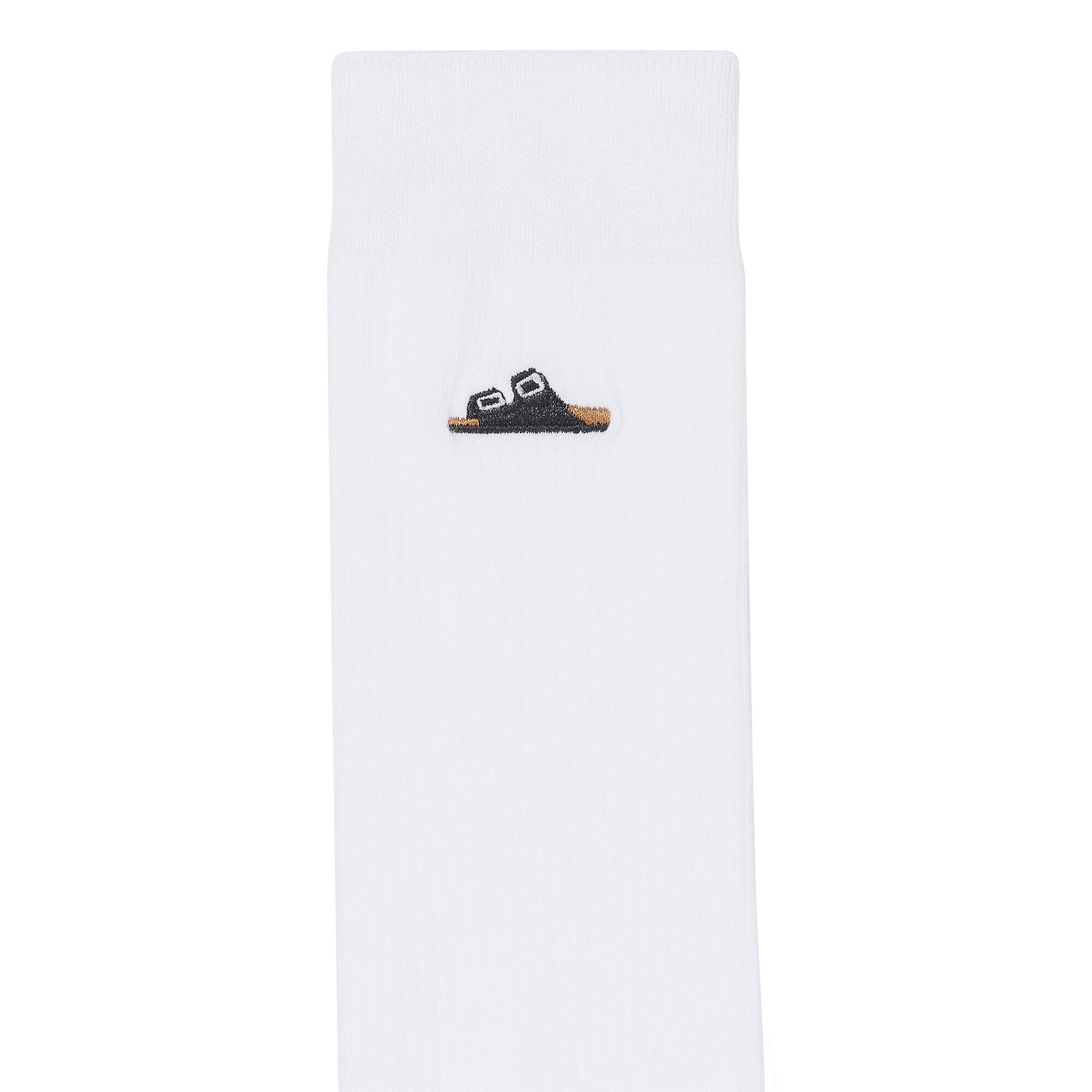 Cotton Ribbed Sock (White) 2