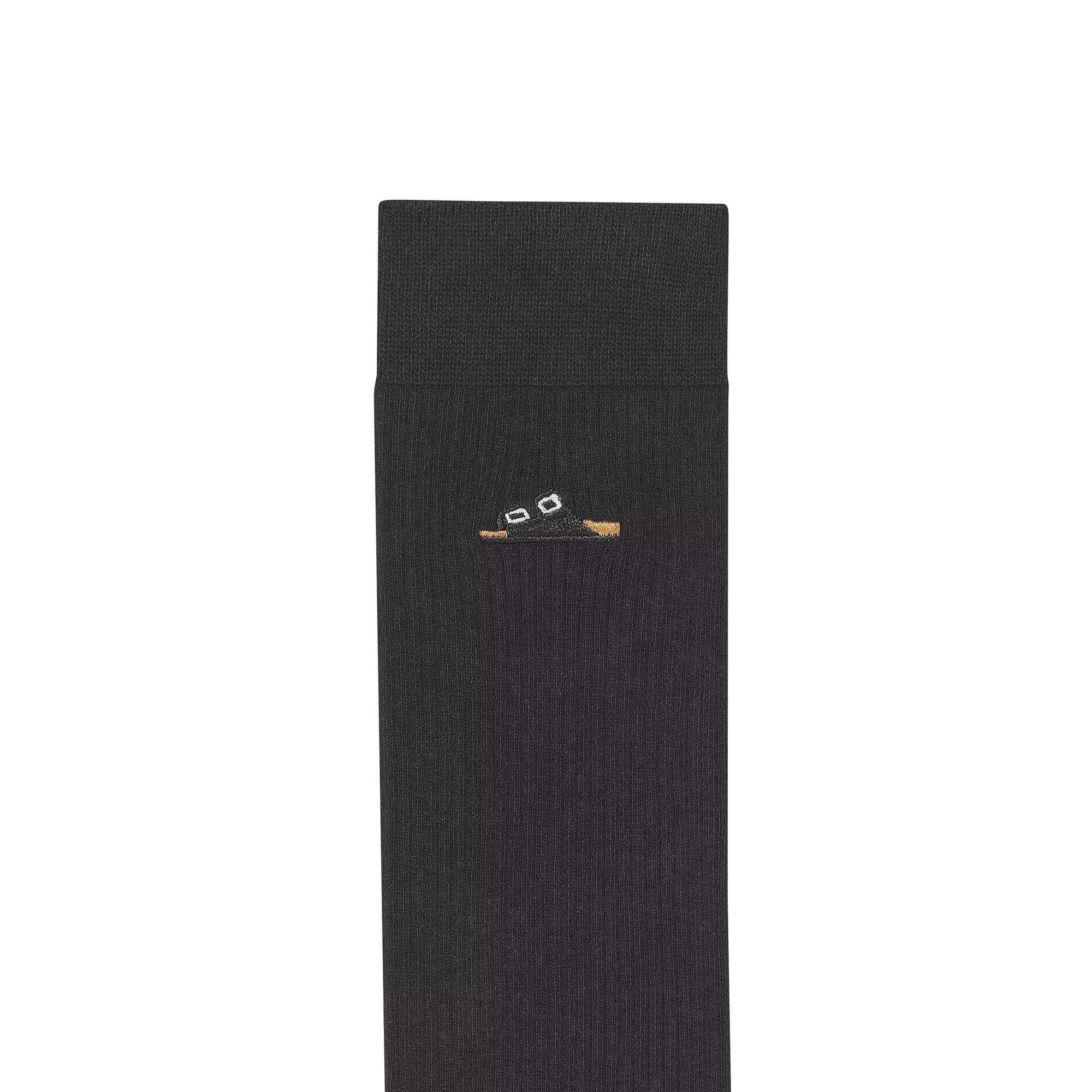 Cotton Ribbed Sock (Black) 2