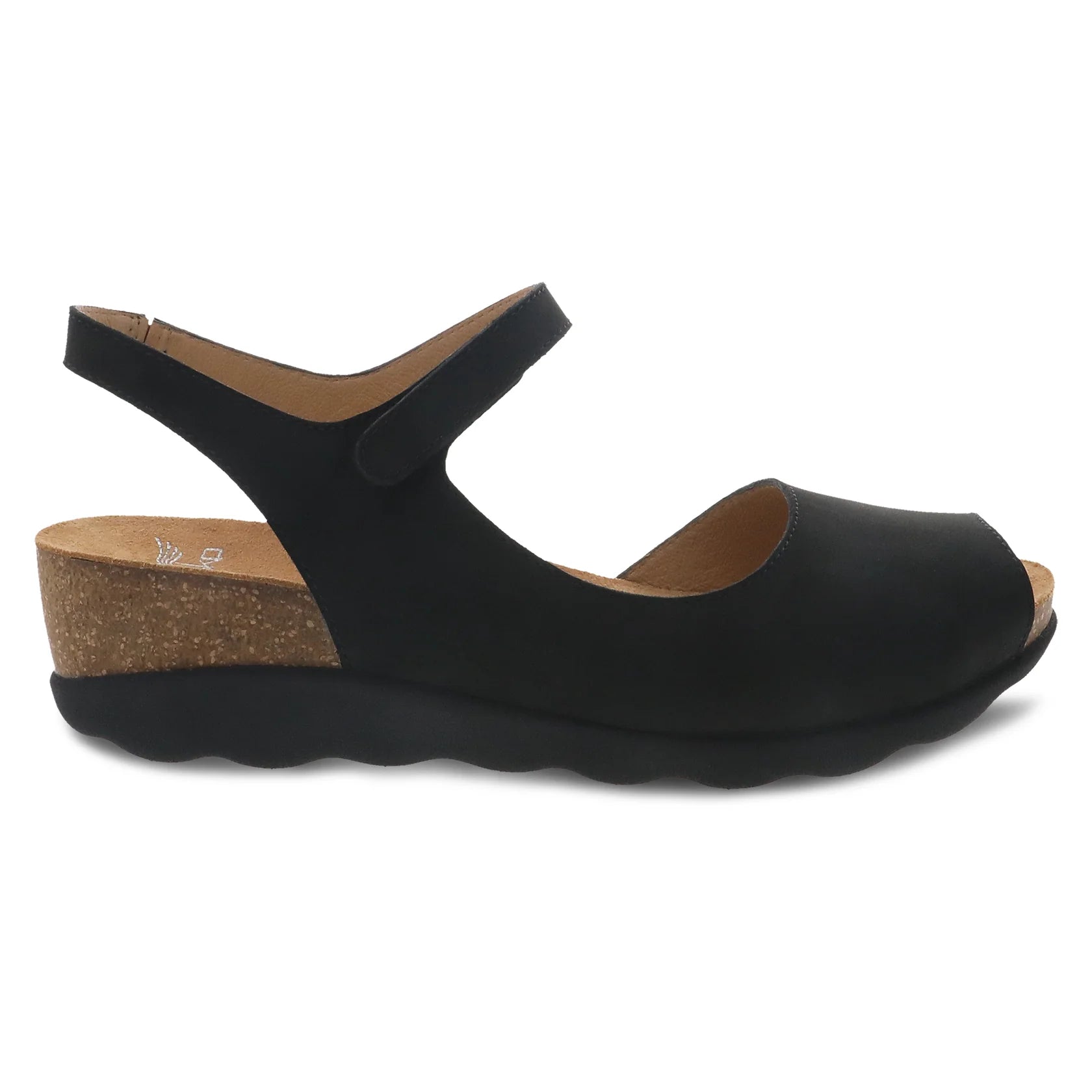 Dansko Black Milled Nubuck Sandal