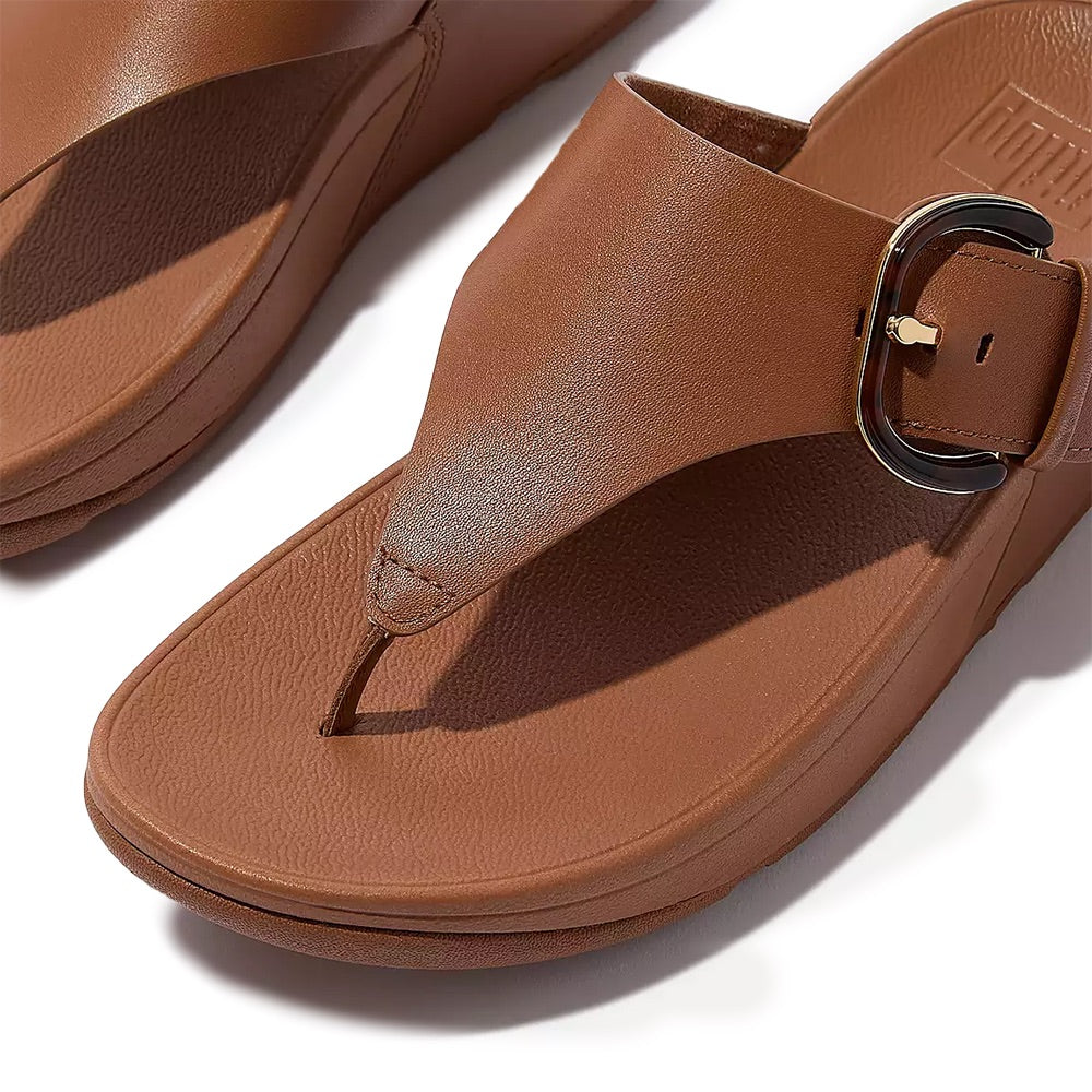 Lulu Resin Buckle Toe-Post	(Deep Tan) detail