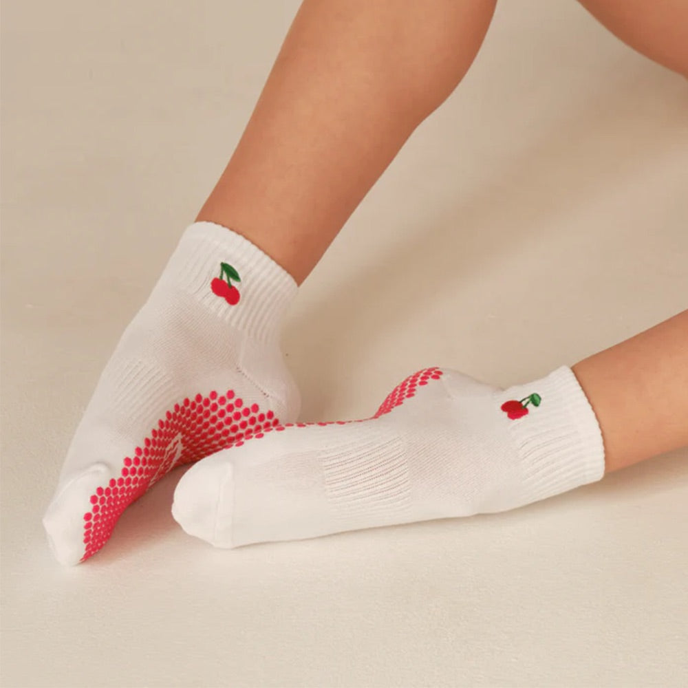 The Harlow Grip Sock (Cherries)