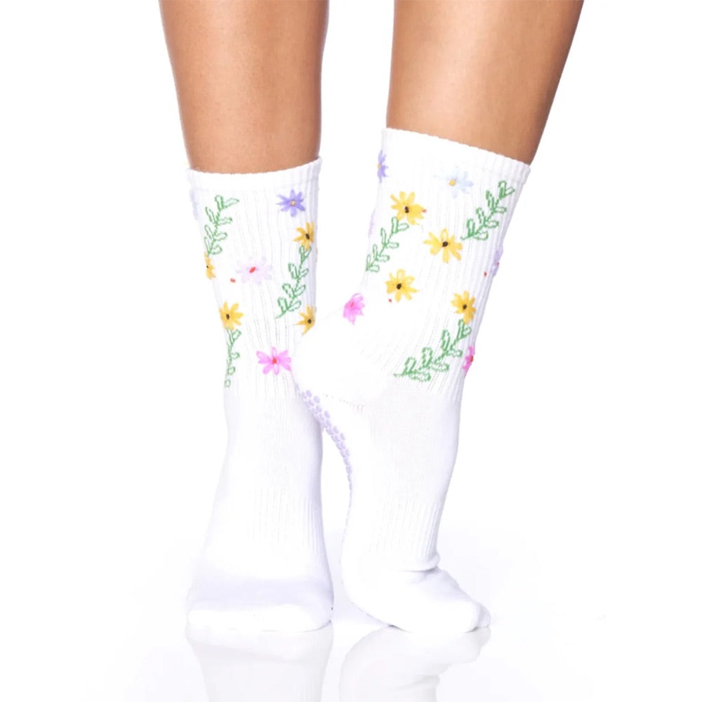 The Wild Flower Sock (Tan) side