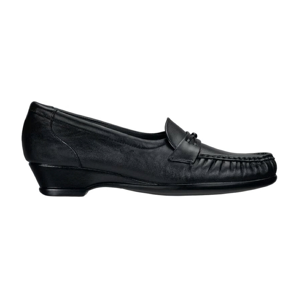 SAS leather moccasin in Black color