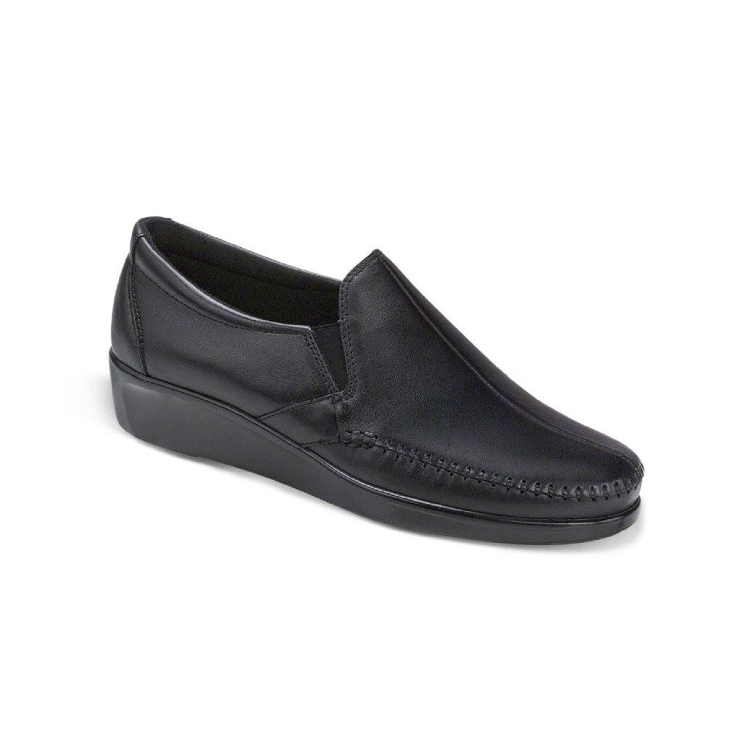 Women's slip on moccasin style shoe.