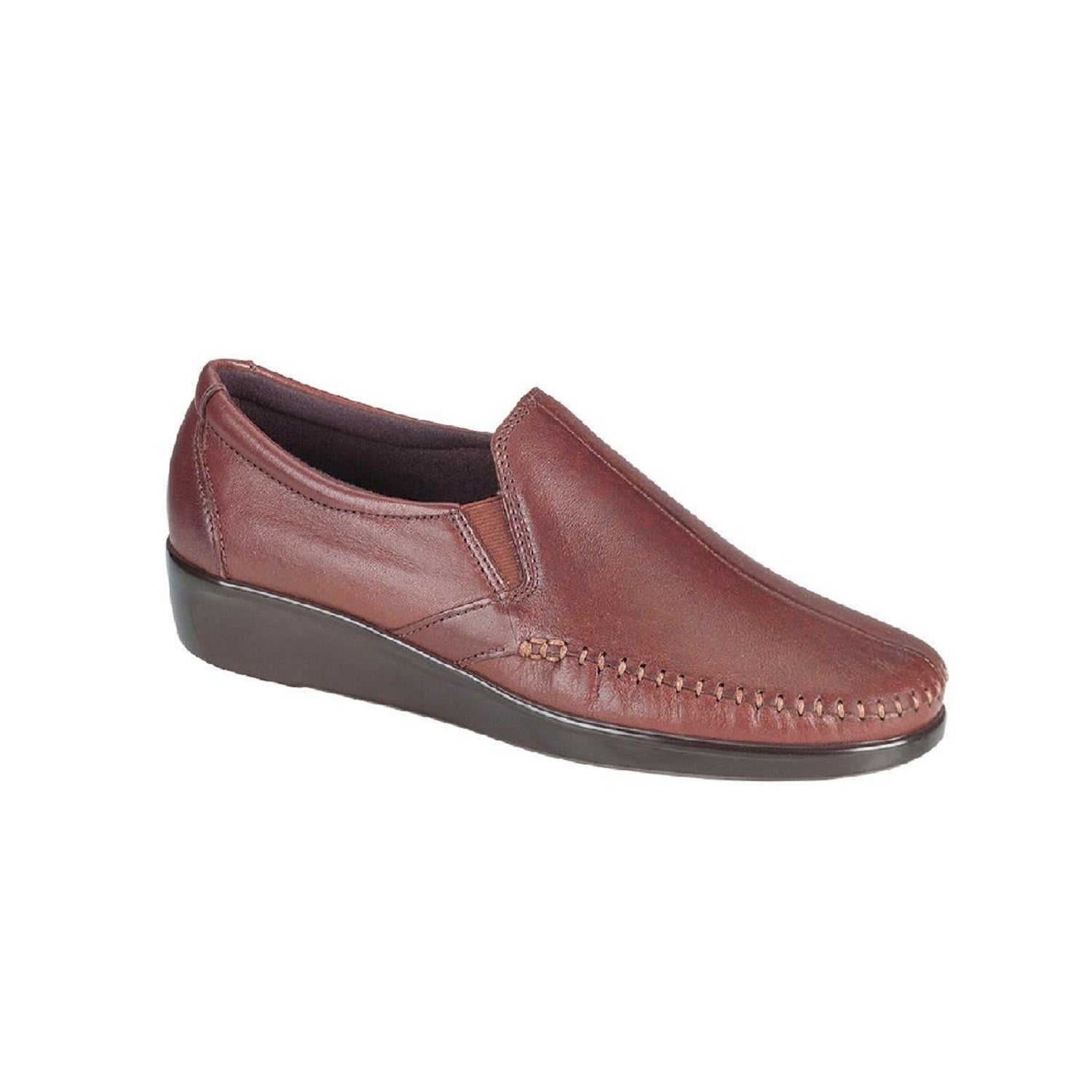 Women's slip on moccasin style shoe.