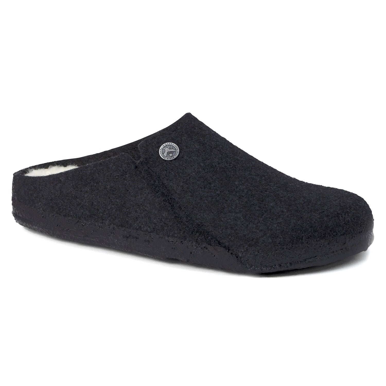 Closed toe slipper in dark grey.